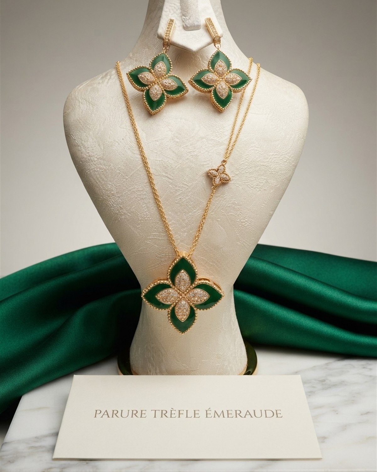 Parure Trèfle Émeraude